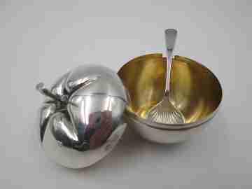 Apples pair of salt & sugar shakers. 925 sterling silver. Malde Jewelry. 1980's