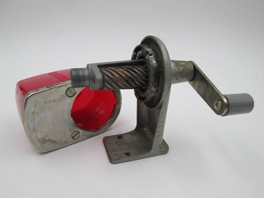 Apsco Midget school pencil sharpener. 1950s. Metal and plastic