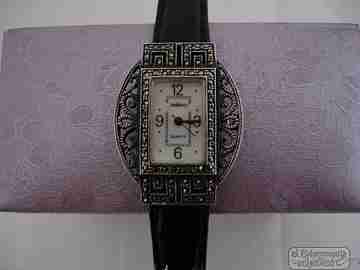 Arabian's. Marcasite and sterling silver. Quartz movement