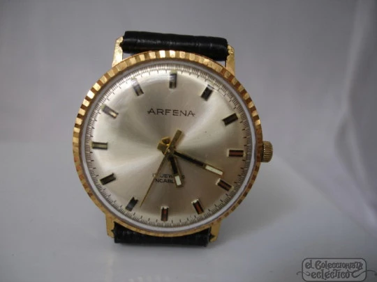 Arfena. Gold plated and steel. Manual wind. 1960's. Swiss