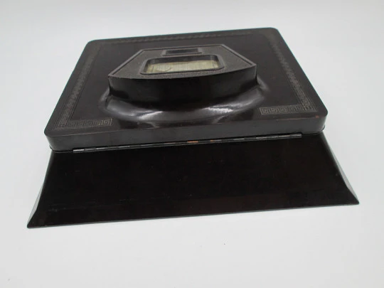 Art deco bakelite table perpetual calendar with desk box. Greek key molding. Europe. 1930's Art deco bakelite table perpetual calendar with desk box. Greek key molding. Europe. 1930's