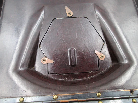 Art deco bakelite table perpetual calendar with desk box. Greek key molding. Europe. 1930's Art deco bakelite table perpetual calendar with desk box. Greek key molding. Europe. 1930's