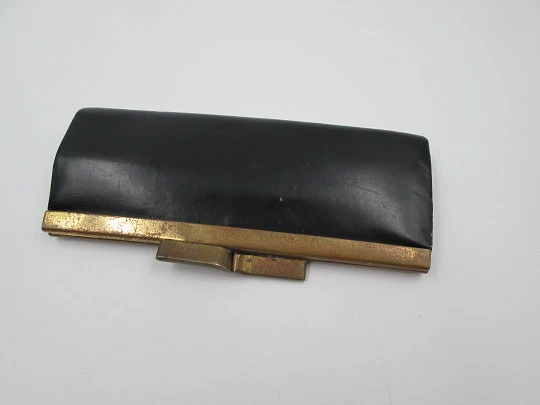 Art Deco writing set. Fountain pen & ballpoint pen. Leather case. 1940's