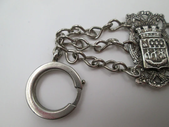 Articulated openwork bracelet. Sterling silver. Shield & Paris scenes Articulated openwork bracelet. Sterling silver. Shield & Paris scenes