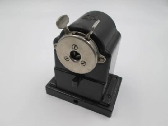 ASW 120 office pencil sharpener. 1930s. Bakelite & silver metal. Germany