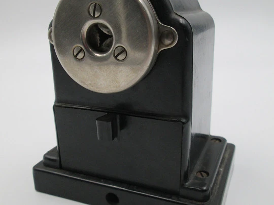 ASW 120 office pencil sharpener. 1930s. Bakelite & silver metal. Germany