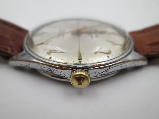 Atlantic Worldmaster Original. Metal cromado y acero inoxidable. Cuerda manual. 1960