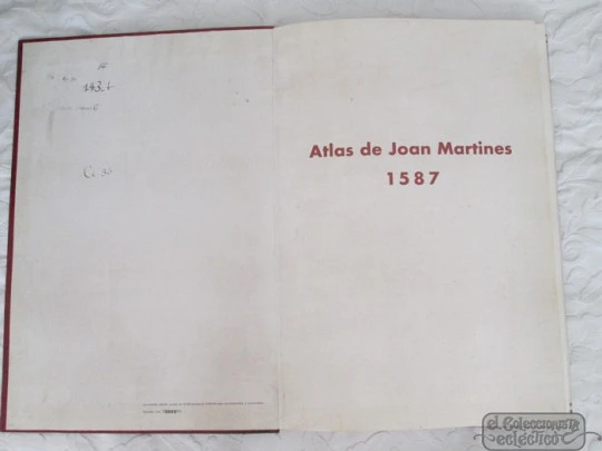 Atlas de Joan Martines 1587. Reproducción facsímil 1973