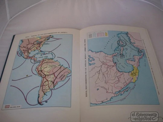 Atlas Historia Universal. 1974. J. Vicens Vives. Teide. Mapas color