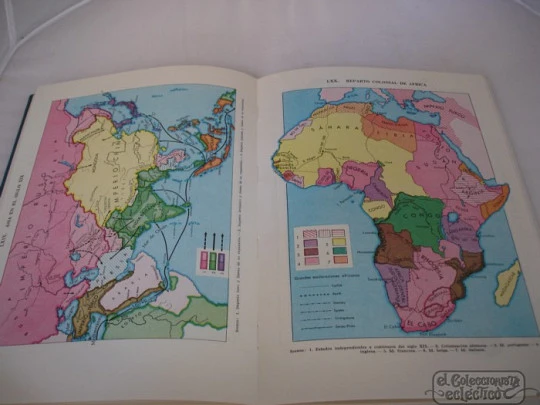 Atlas Historia Universal. 1974. J. Vicens Vives. Teide. Mapas color