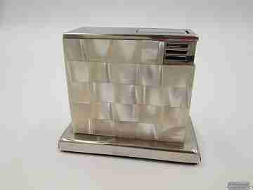 Augusta gas table & desk lighter. 1970's. Metal and Mother of pearl
