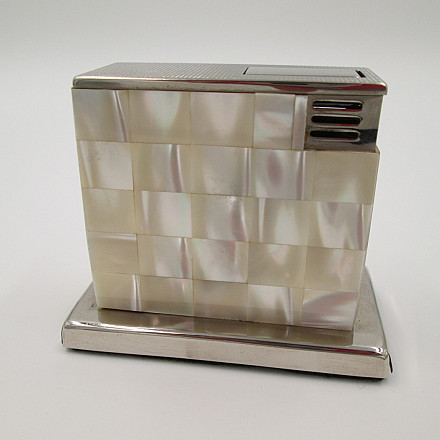 Augusta Gas Table And Desk Lighter 1970 Metal And Mother Of