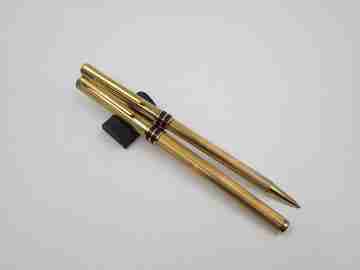 Aurora Marco Polo fountain pen & ballpoint pen. Sterling silver vermeil. 1982