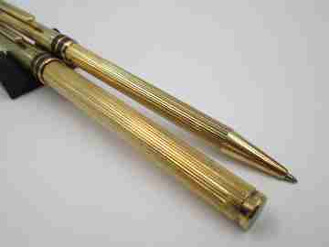 Aurora Marco Polo fountain pen & ballpoint pen. Sterling silver vermeil. 1982