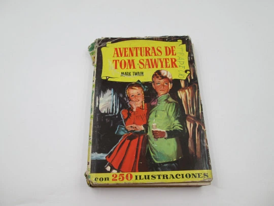 Aventuras de Tom Sawyer. Mark Twain. Libro ilustrado. Colección Historias. Bruguera, 1956