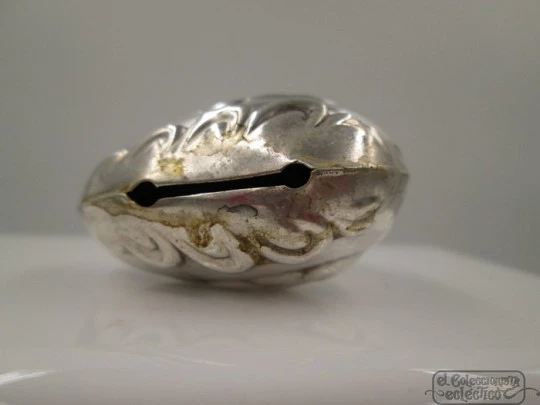 Baby rattle. 925 sterling silver. 1960's. Duck figure. Ring