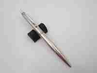 Ballpoint pen. 935 sterling silver. Vertical lines design. Push mechanism. Europe. 1950's