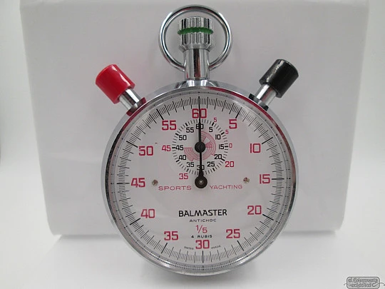 Balmaster yachting stopwatch. Chromed metal. Swiss. Manual winding. 1970's