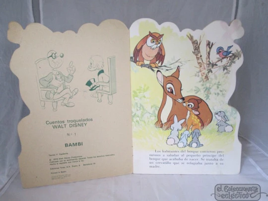 Bambi. Die-cut book. Toray publisher. 1976. Spain. Disney