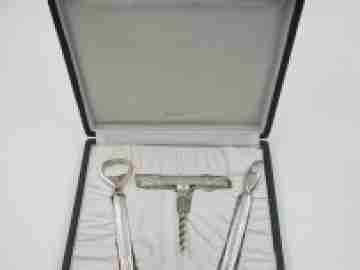 Bar set. Sterling silver. Pedro Duran. Box. Corkscrew & bottle openers