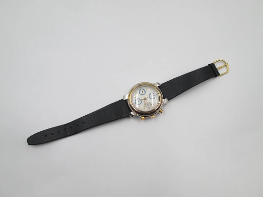 Bassel men's automatic chronograph. Steel and gold plated. Calendar. 1980's. Swiss Bassel men's automatic chronograph. Steel and gold plated. Calendar. 1980's. Swiss