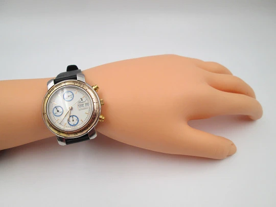 Bassel men's automatic chronograph. Steel and gold plated. Calendar. 1980's. Swiss Bassel men's automatic chronograph. Steel and gold plated. Calendar. 1980's. Swiss