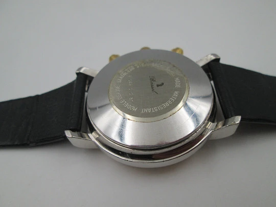 Bassel men's automatic chronograph. Steel and gold plated. Calendar. 1980's. Swiss Bassel men's automatic chronograph. Steel and gold plated. Calendar. 1980's. Swiss