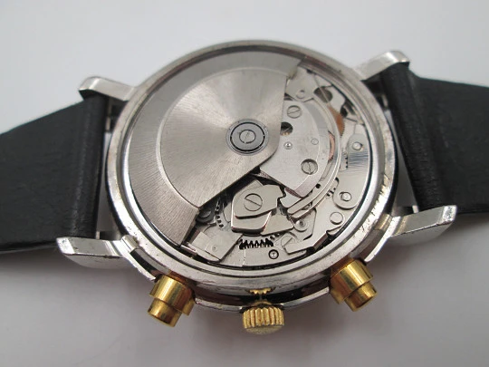 Bassel men's automatic chronograph. Steel and gold plated. Calendar. 1980's. Swiss Bassel men's automatic chronograph. Steel and gold plated. Calendar. 1980's. Swiss