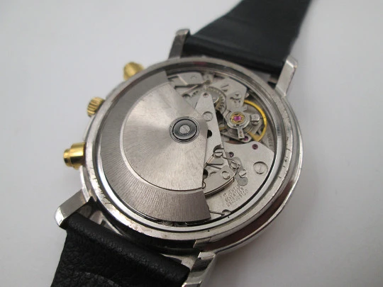 Bassel men's automatic chronograph. Steel and gold plated. Calendar. 1980's. Swiss Bassel men's automatic chronograph. Steel and gold plated. Calendar. 1980's. Swiss