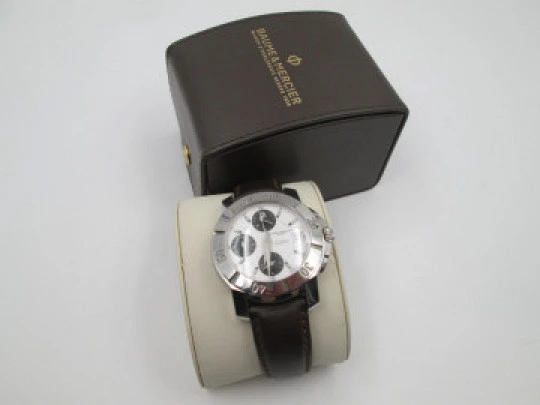 Baume & Mercier Capeland chronograph. Automatic. Steel. Calendar. Box. 2000's