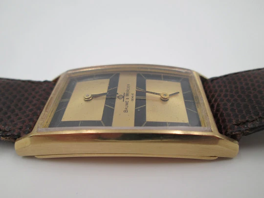 Baume & Mercier Dual Time. 1970's. 18k gold. Two movements. Manual wind