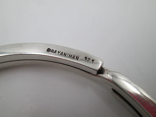 Bayanihan women's double ring bracelet. 925 sterling silver. USA. 1980's