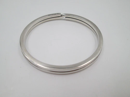 Bayanihan women's double ring bracelet. 925 sterling silver. USA. 1980's