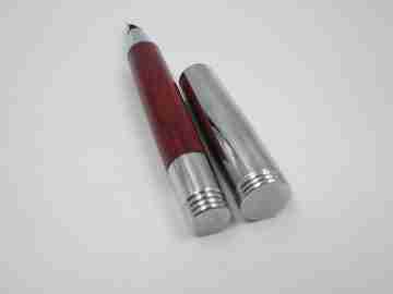 Bel Bol fountain pen. Wood and chromed metal. Steel nib. Germany. 2010's