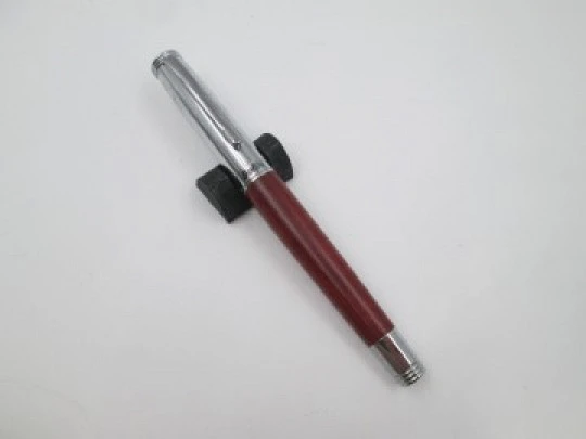 Bel Bol fountain pen. Wood and chromed metal. Steel nib. Germany. 2010's