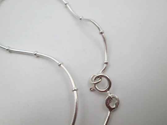 Bell heart necklace with cord. 925 sterling silver. Spring ring clasp. Europe. 1990's