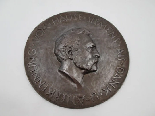 Big bronze medal. Acknowledgment and thanks Siemens. Box. A. Klingler. 1930's