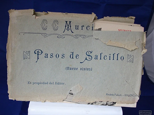 Block 9 postales. Pasos Salcillo. Andrés Fabert. 1940. Murcia
