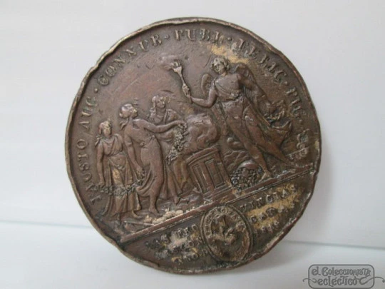 Boda Fernando VII y Josefa Amalia. Provincias Vascas. 1819. Bronce