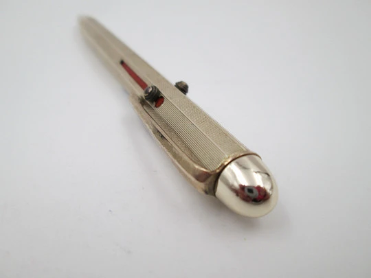 Boehme & Company quadricolor mechanical pencil. Gold plated. Guilloche. 1940's. Germany