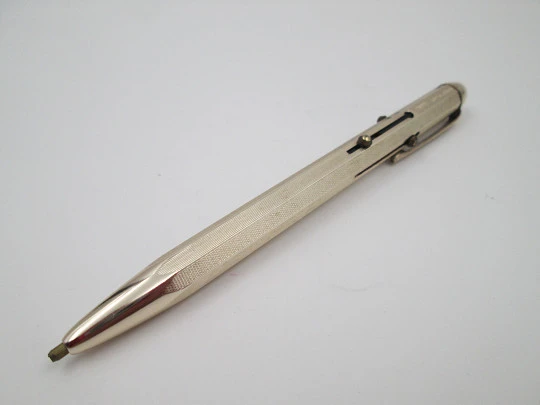 Boehme & Company quadricolor mechanical pencil. Gold plated. Guilloche. 1940's. Germany