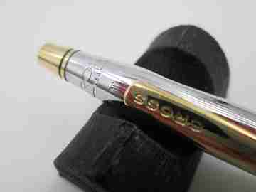 Bolígrafo Cross Century Classic. Metal cromado y chapados en oro. Estuche