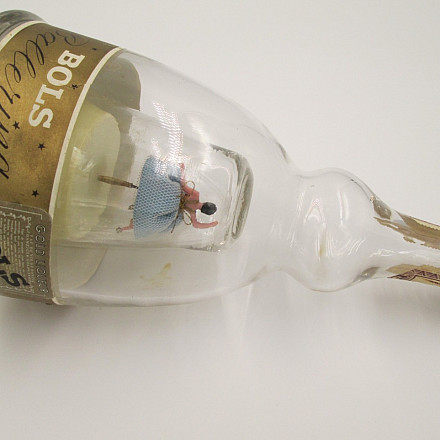 Lucas Bols Ballerina Wind-up Musical Bottle 1950s Gold
