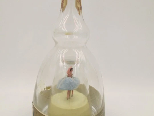 Bols ballerina wind-up musical bottle. 1950's. Gold Liqueur