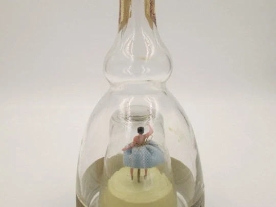 Bols ballerina wind-up musical bottle. 1950's. Gold Liqueur