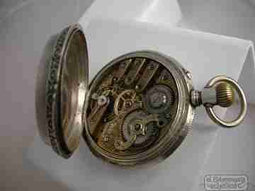 Bornand Genève. 800 silver. España brand. Hunter-case. 15 jewels