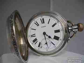 Bornand Genève. 800 silver. España brand. Hunter-case. 15 jewels