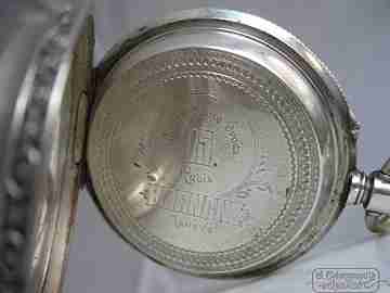 Bornand Genève. 800 silver. España brand. Hunter-case. 15 jewels