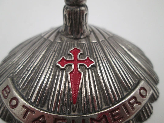 Botafumeiro miniature with stand. Silver plated. Scallop shells & Saint James crosses