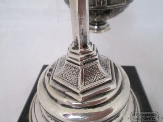 Botafumeiro. Sterling silver. Marble stand. Scallop shells & St James crosses